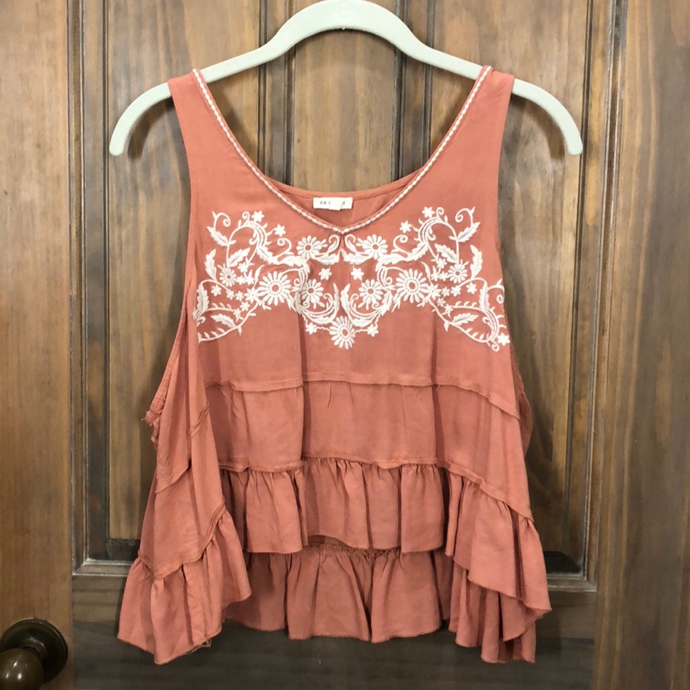 Embroider pink crop top